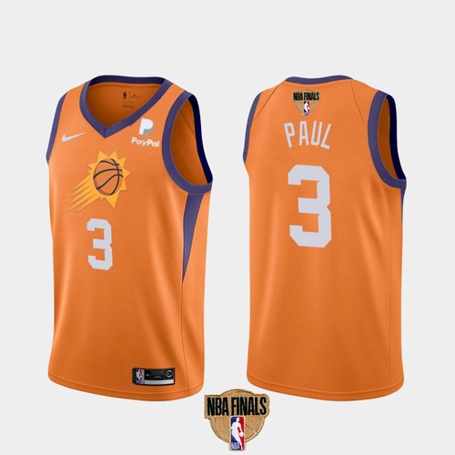 Men's Phoenix Suns #3 Chris Paul 2021 Orange Statement Finals Basketball Swingman Stitched Jeresy